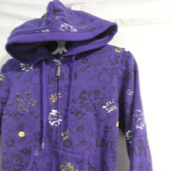 360 SURF | medium | Zip-Up Graphic Purple Hooded Sweatshirt | Hoodie | NWOT - Picture 6 of 16